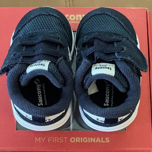 Saucony Baby Jazz Crib Sneakers - Navy and White - Picture 2 of 7